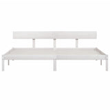Bed Frame without Mattress White Solid Wood Super King 810163
