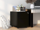 3-Drawer Vertical Filing Cabinet with Pencil Tray, Lock and 5 Wheels, Steel Mobile File Cabinet, for T3398P342469