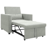 Pull out Sofa Bed Single Light grey 90 x 165 x 87 cm Velvet 42002697