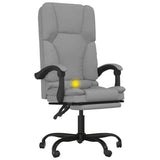 Massage Reclining Office Chair Light Grey Fabric 349806