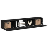 TV Cabinet Set 2 pcs Black Oak Engineered Wood 3333055