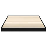 Floor Bed Frame Black Oak 75 x 190 cm Engineered Wood 893517