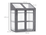 Wooden Cold Frame Polycarbonate Greenhouse with Openable Top Cover and Double Door, Grow House for T3398P314744