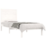 Bed Frame White Solid pinewood Small Single Durable Bed Frame 3104569