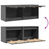 Wall Cabinets 2 pcs Grey 45x30x35 cm Solid Pinewood 813440
