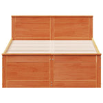 Bed Frame without Mattress with Headboard Wax Brown 135x190 cm Double Solid Wood Pine 3308782
