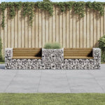 Garden Bench with Gabion Basket Impregnated Wood Pine 3196247