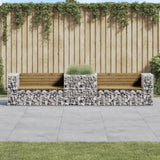 Garden Bench with Gabion Basket Impregnated Wood Pine 3196247