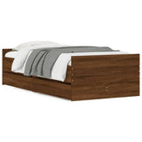 Bed Frame without Mattress Brown Oak 75x190 cm Small Single Small Single 3207391