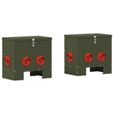 Chicken Feeder 2 pcs Olive Green 40.5 x 25 x 38 cm 879985