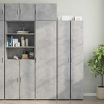 ZNTS Slim Storage Cabinet Concrete Grey 50x42.5x225 cm Engineered Wood 3281304