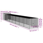 Chicken Cage with Run Anthracite 110x813x110 cm Galvanised Steel 3189091