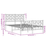 Metal Bed Frame without Mattress with Footboard Black 120x200cm 374453