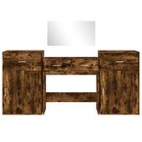 4 Piece Dressing Table Set Smoked Oak Engineered Wood 3276529