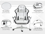 Computer Gaming Chair, PU Leather Desk Chair with Footrest, Swivel Task Chair with 135&deg Reclining T3398P343088
