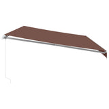 ZNTS Manual Retractable Awning with LED Brown 600x350 cm 3215400