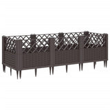 Garden Planter with Pegs Brown 123.5x43.5x43.5 cm PP 368016