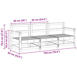 Sectional Sofa Units 3 Piece Wax Brown Solid Pine Wood 865506