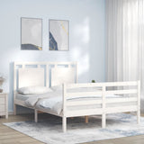 Bed Frame without Mattress White Small Double Solid Wood 3194022