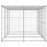 Outdoor Dog Kennel Galvanised Steel with Roof 7.26 m 3082272