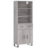 Highboard Grey Sonoma 69.5x34x180 cm Engineered Wood 3200543