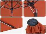 Garden Parasol with LED Lights and Base 300 x 300 cm Polyester 42036270