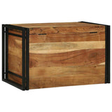 Storage Box Brown and Black 80 x 50 x 50 cm Acacia Wood 4016747