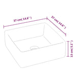Wash Basin White 37x37x13 cm Ceramic Square 153341