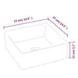 Wash Basin White 37x37x13 cm Ceramic Square 153341
