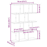 Wall Cube Shelf 12 Compartments Black Engineered Wood 860014