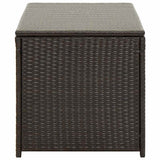 Outdoor Storage Box Brown Polyethylene rattan, Powder-coated steel 46472