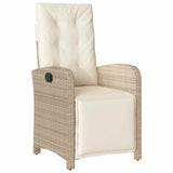 9 Piece Garden Dining Set with Cushions Beige Poly Rattan 3212495