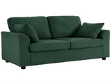 2 Seater Sofa, Corduroy Small Couch with Spring Cushion, Wide and Deep Seat, Dark Green T3398P550319