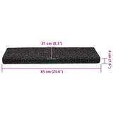Stair Mats Self-adhesive 30 pcs 65x21x4 cm Black Rectangular Edge 3365693