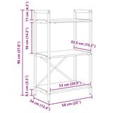 Bookshelf Old Wood 56 x 34 x 96 cm Engineered Wood 883878