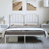 Metal Bed Frame without Mattress with Headboard White 150x200cm 373938