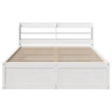 Bed Frame with Headboard White 120x200 cm Solid Wood Pine 3307087
