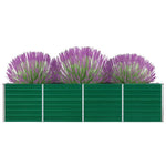 Raised Garden Bed 320x40x77 cm Galvanised Steel Green 47049