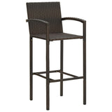 Bar Stools 2 pcs Brown Poly Rattan 362580