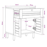 Bedside Table Natural 50 x 33 x 60 cm Solid Mango Wood 4018855