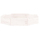 Sandbox with Seats White Octagon Solid Wood Pine 825010
