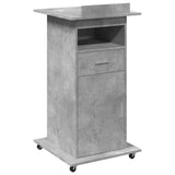 Lectern with Wheels & Drawer Concrete Grey 55x55x107 cm Engineered Wood 848027