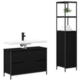 Bathroom Furniture Set with Drawer with Shelf 2 pcs Black oak 3328374