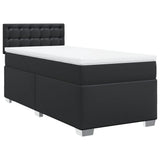 Box Spring Bed with Mattress Black 100x200 cm Faux Leather 3286108