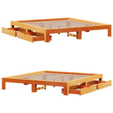 Bed Frame without Mattress Wax Brown 180x200 cm Super King Solid Wood Pine 3308992