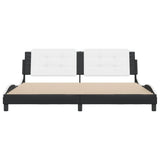Bed Frame without Mattress "Zadar" Black and White 200x200 cm Faux Leather 3208210