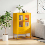 Highboard Mustard Yellow 68x39x111.5 cm Steel 853365