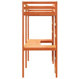 ZNTS Loft Bed Frame without Mattress Wax Brown 90x200 cm Solid Wood Pine 3308567
