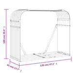ZNTS Log Holder Brown 120x45x100 cm Galvanised Steel 364573