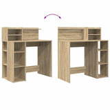 Desk with Shelf Sonoma Oak 90 x 48 x 101.5 cm Engineered Wood 869524